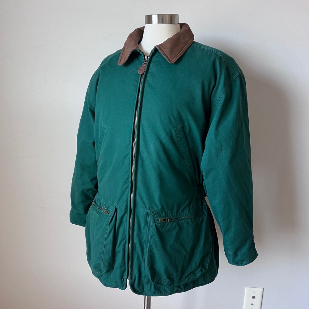 Vtg 90s‎ Eddie Bauer Womens M Flannel Lined Goose Down Chore Barn Jacket Medium